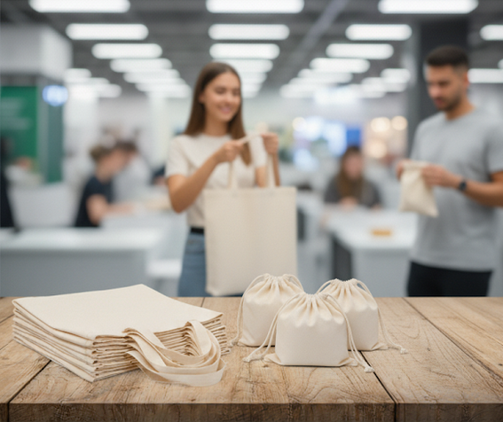 exporteur van bedrukte katoenen trekkoordzakjes